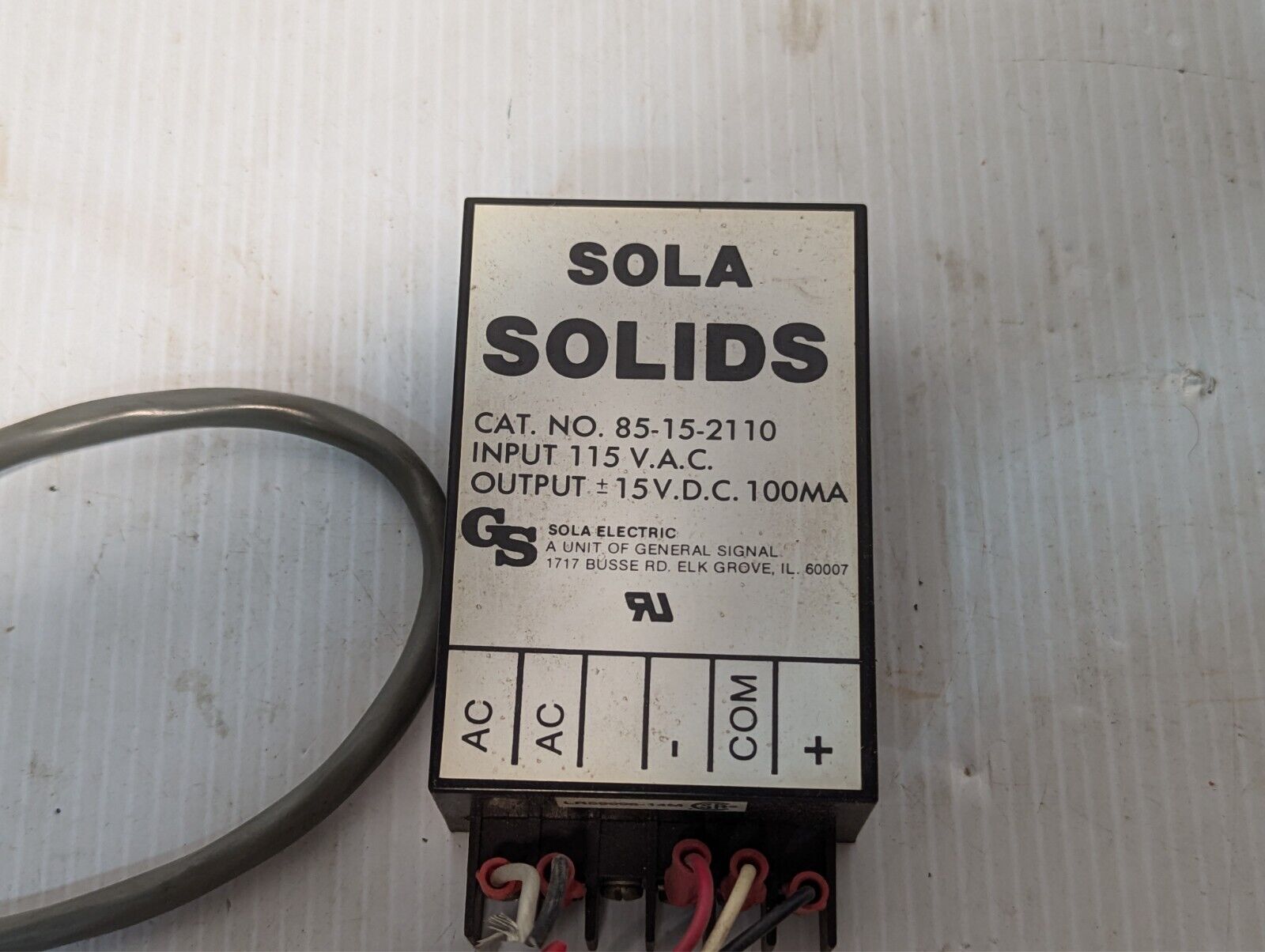 Sola Solids 85-15-2110 Power Supply +/- 15 Vdc 100 Ma - Free Shipping+Returns