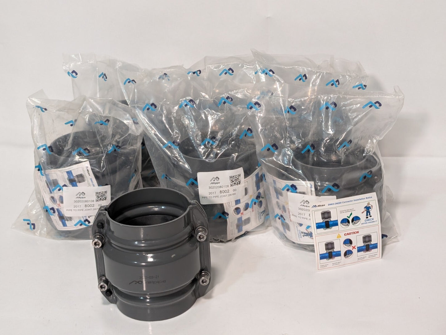 [1] Airpipe 4" Pipe to Pipe Joint DN100 Aluminum 30202080108
