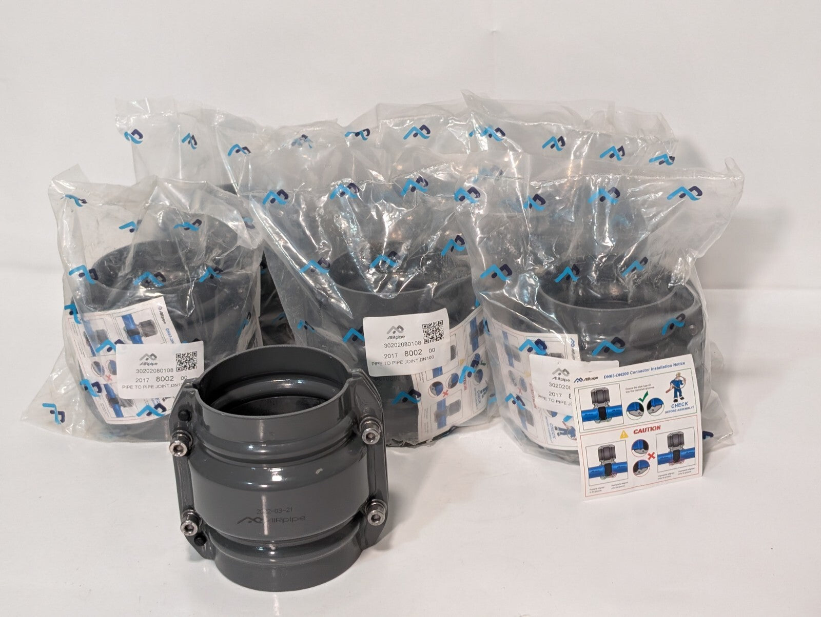 [1] Airpipe 4" Pipe to Pipe Joint DN100 Aluminum 30202080108
