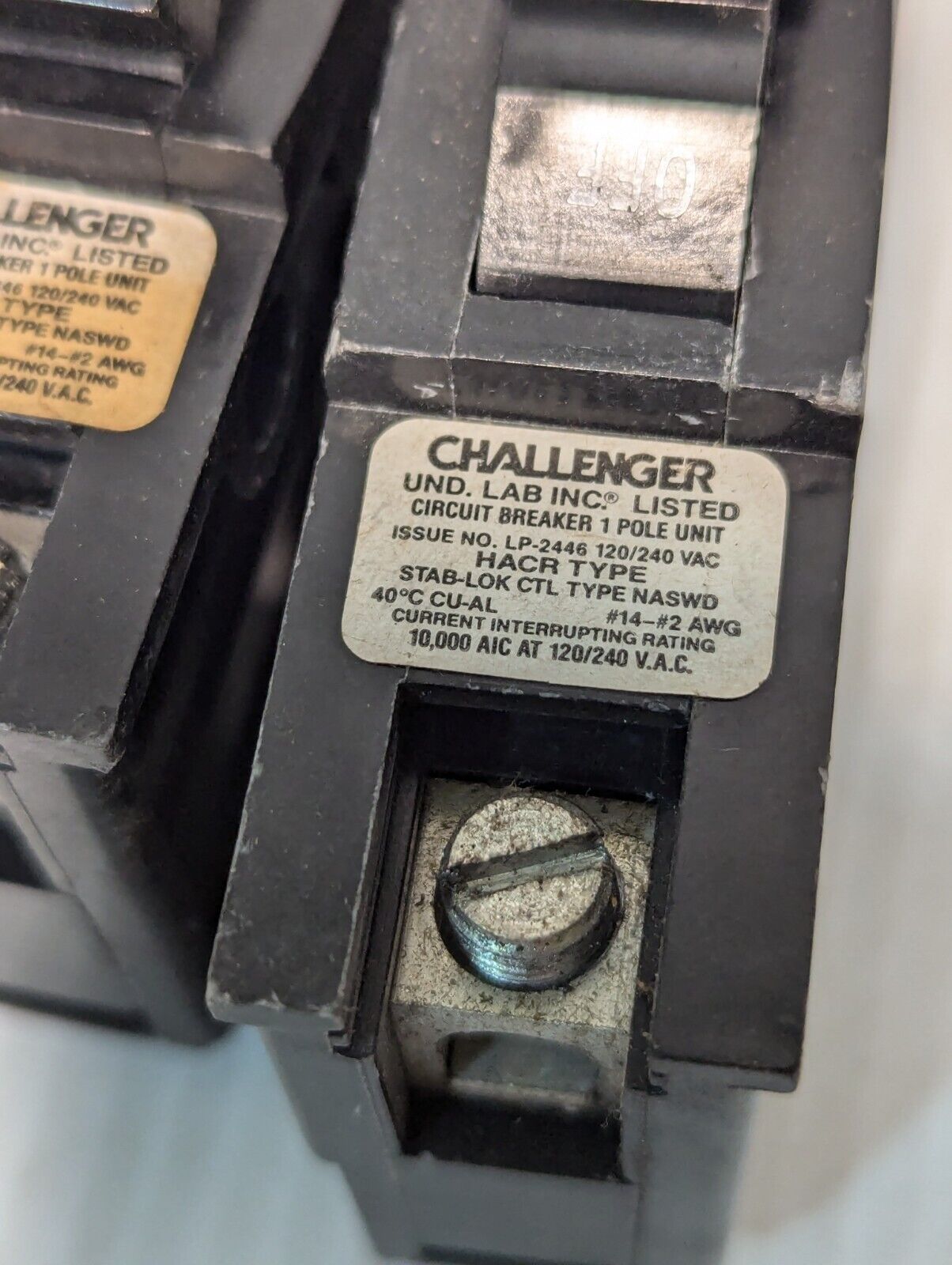 Challenger Circuit Breaker, Stab-Lok, 15A, 1-Pole, 120/240vac - Free Shipping