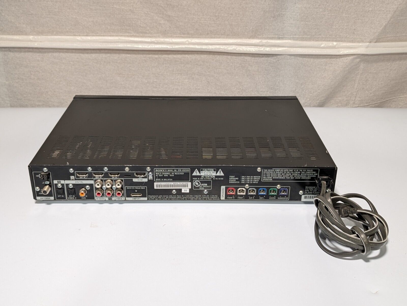 Sony STR-KS2300 S-Master HDMI Surround Sound Multi-Channel AV Receiver 