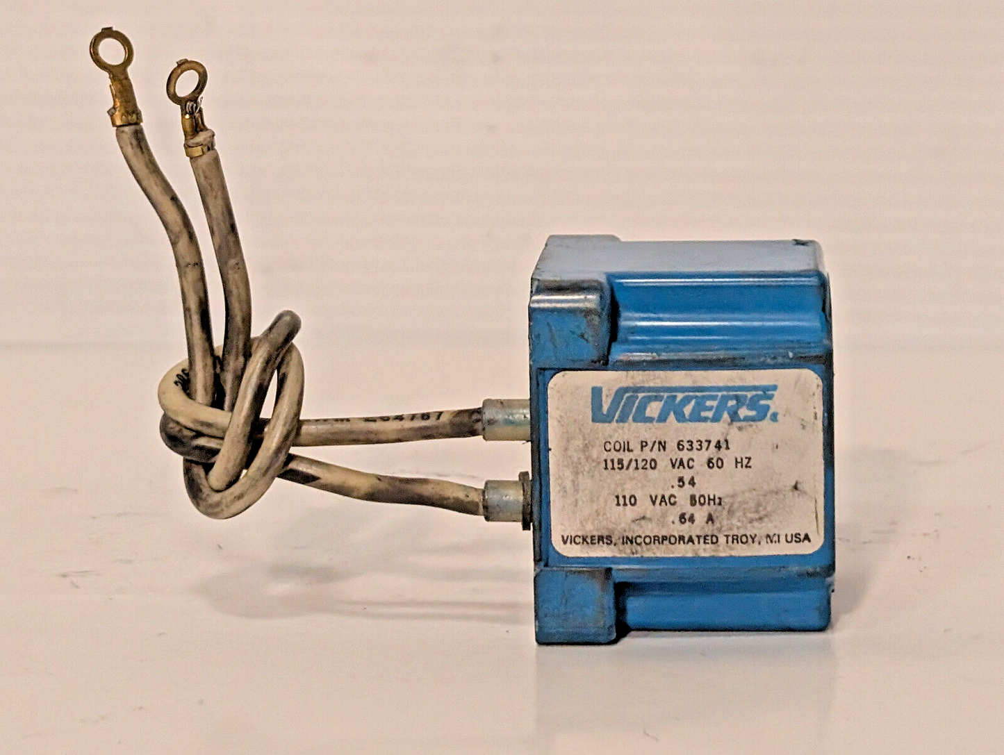 Vickers 633741, 115/120VAC, 50/60Hz, .54A, .64A , Made in USA, Solenoid Coil