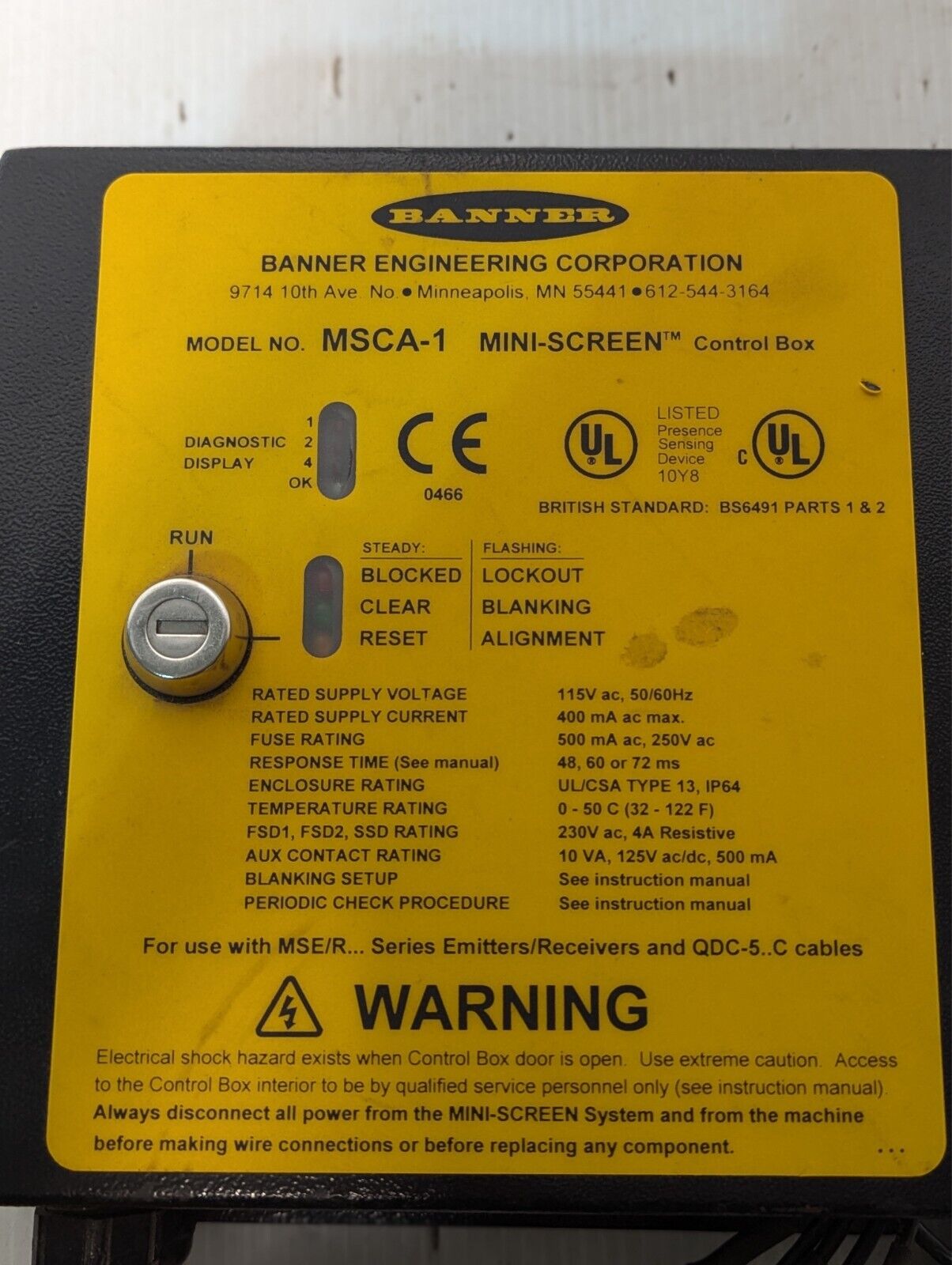 Banner MSCA-1 Mini-Screen Controller Box W/ Cables - Free Shipping+Returns