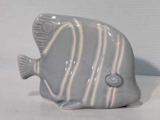 Vintage Tropical Blue Ceramic Fish Figurine Shelf Bathroom Beach House Decor