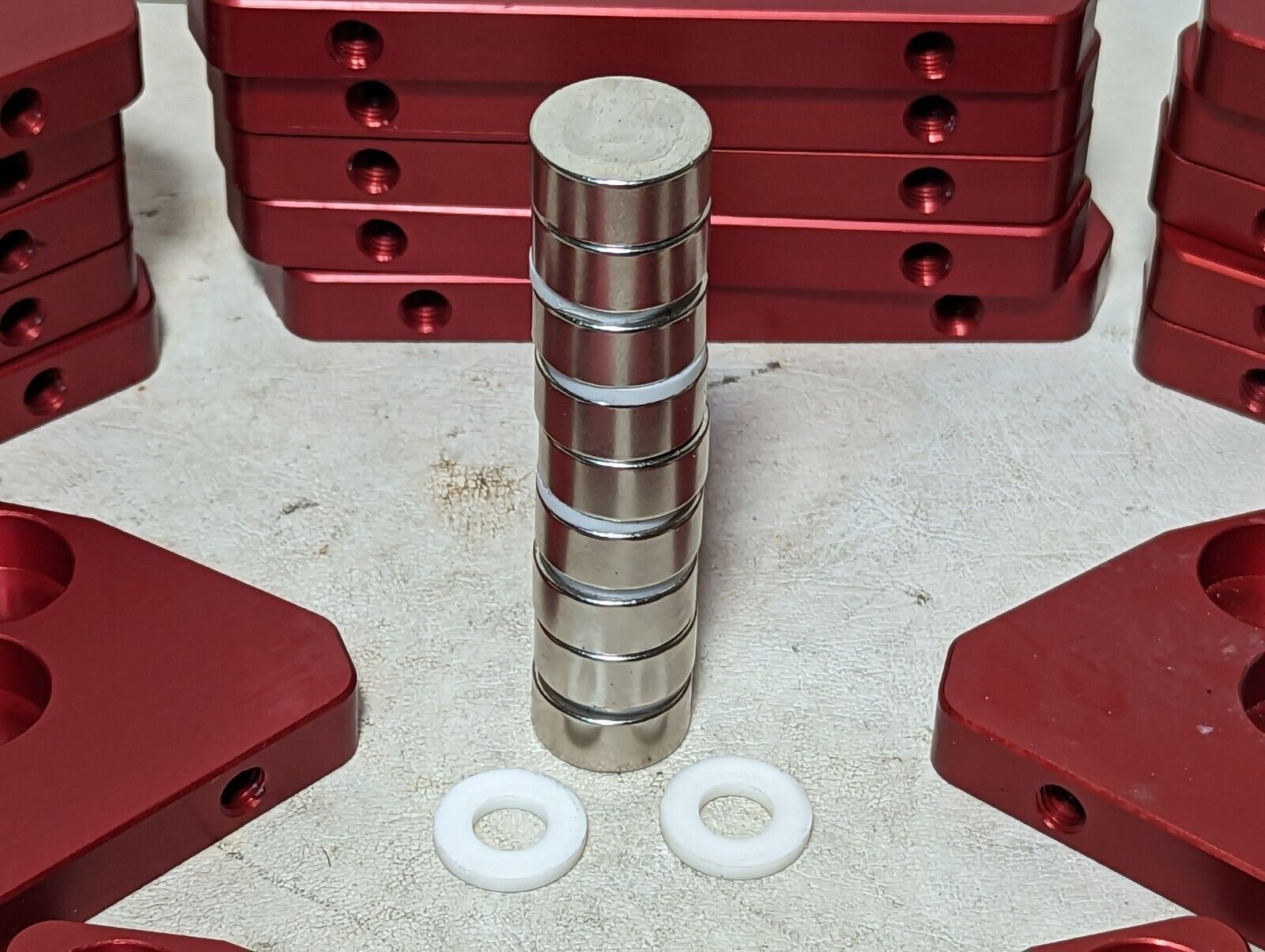 Lot of Radial Magnets Neodymium Magnet Disks N35 D21.5mm x 9.5mm(A) w/ mounting