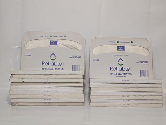 (4,500) Reliable 2255555 Toilet Seat Covers, Flushable Disposable Half-Fold