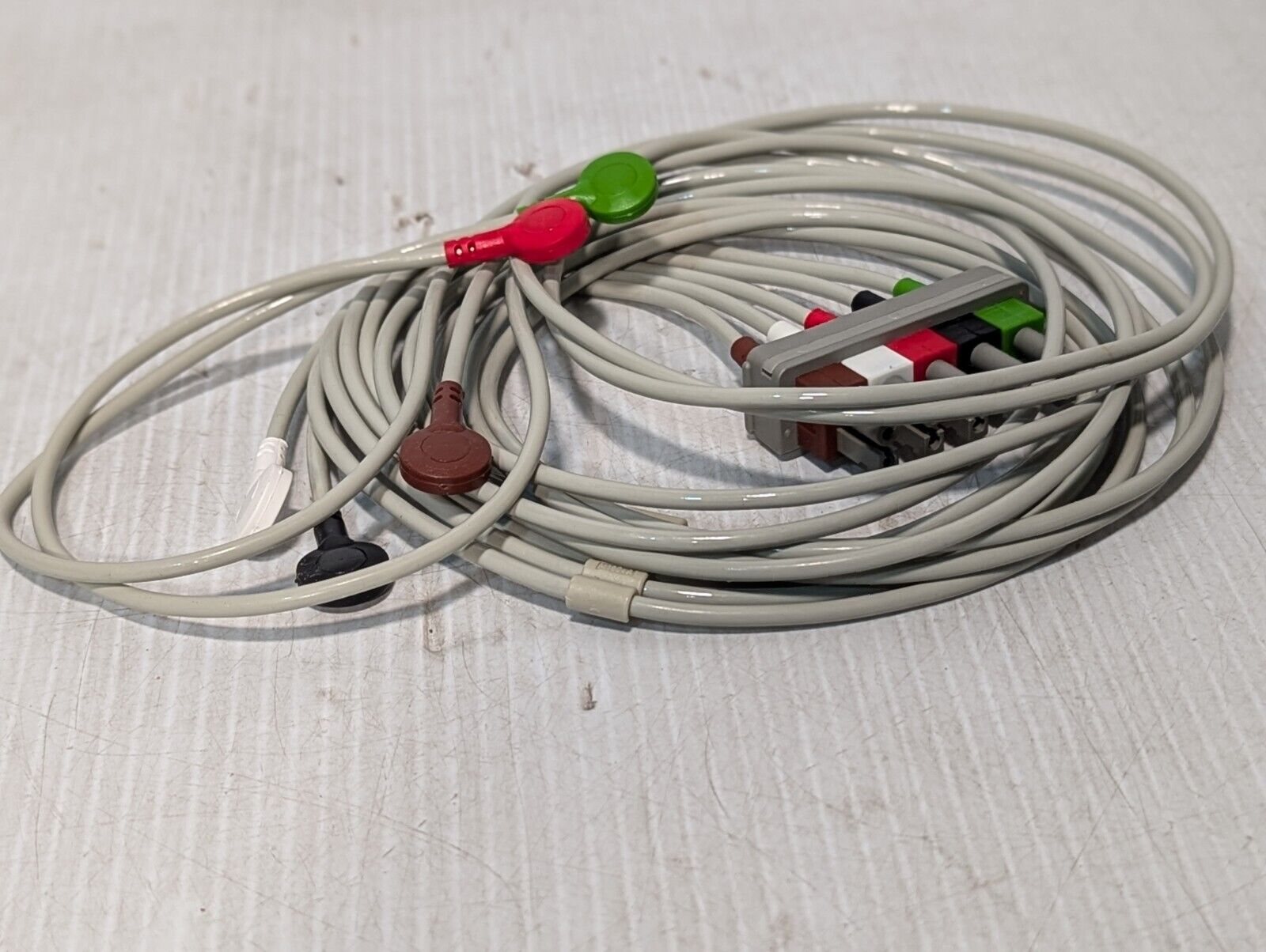 Philips M1625A ECG Lead Set w\ Snaps (AAMI), 5 Leads, Grey - Free Shipping