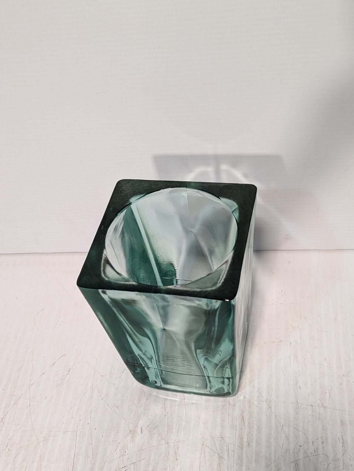 Vidrios San Miguel Translucent Green Vase, 8" x 6",  Handcrafted in Spain 