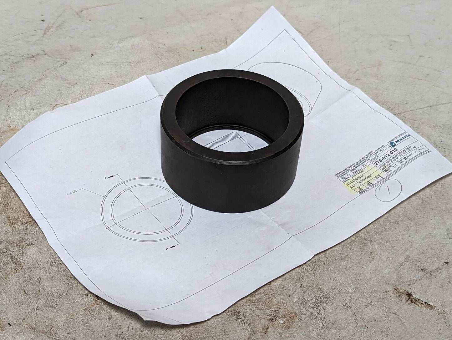 Bushing: 4 inch OD, 3 inch ID, 2 inches wide, 4140 prehard, RC45-50 heat treat, 