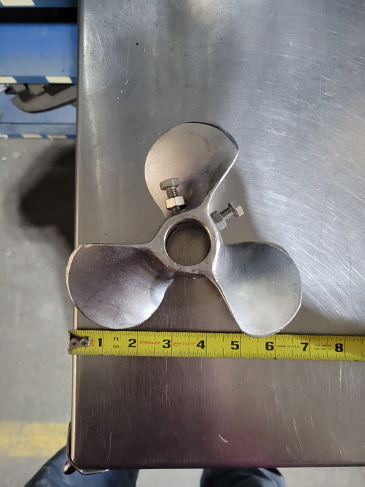 6.75" Propeller, 3 Blades, Steel, 3 Threaded Holes for Set Screws