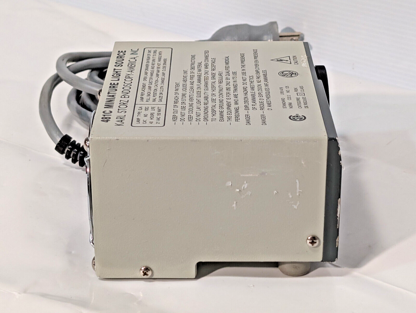 Storz 481C Miniature Lightsource, Endoscopy, 117 VAC, 50/60 Hz, Made in USA