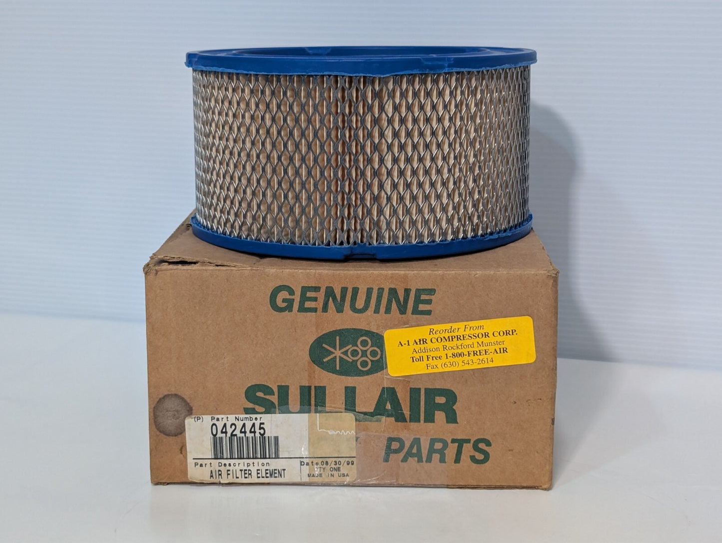 Sullair 042445 Air Filter Element, Fits BDS 7.5 to 22, LS10-25 to 30 and 10B-25