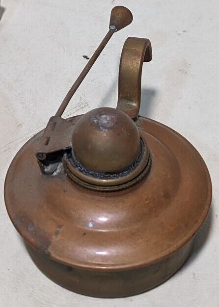 Vintage Copper Oil Lamp 5"L x 3" Dia. x 2.5" H