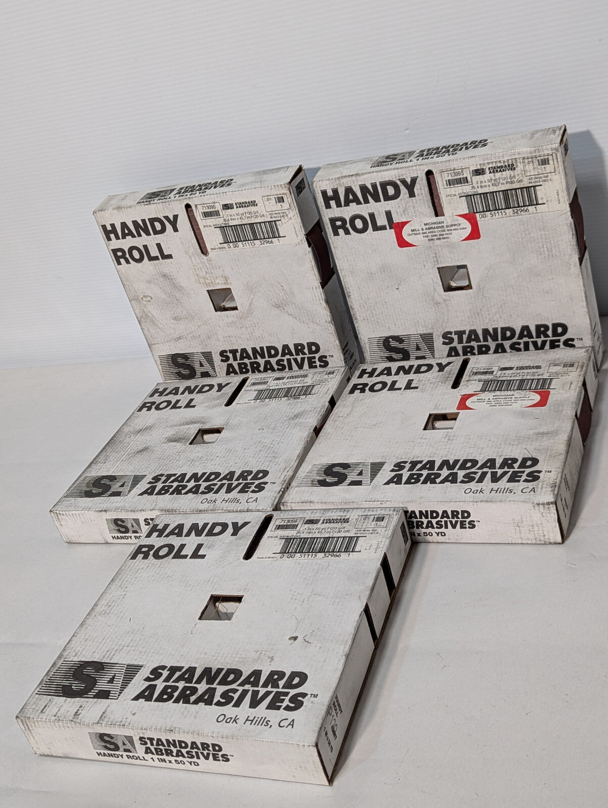 Standard Abrasives 1" x 50 Yard Handy Roll, Med P120 Grit, 66-002-0421-5, 713095