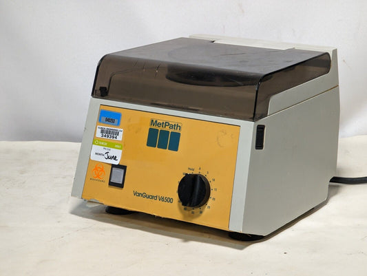 VanGuard V6500 centrifuge, 3400RPM, 110VAC, 60Hz, 0.95A, model 6500