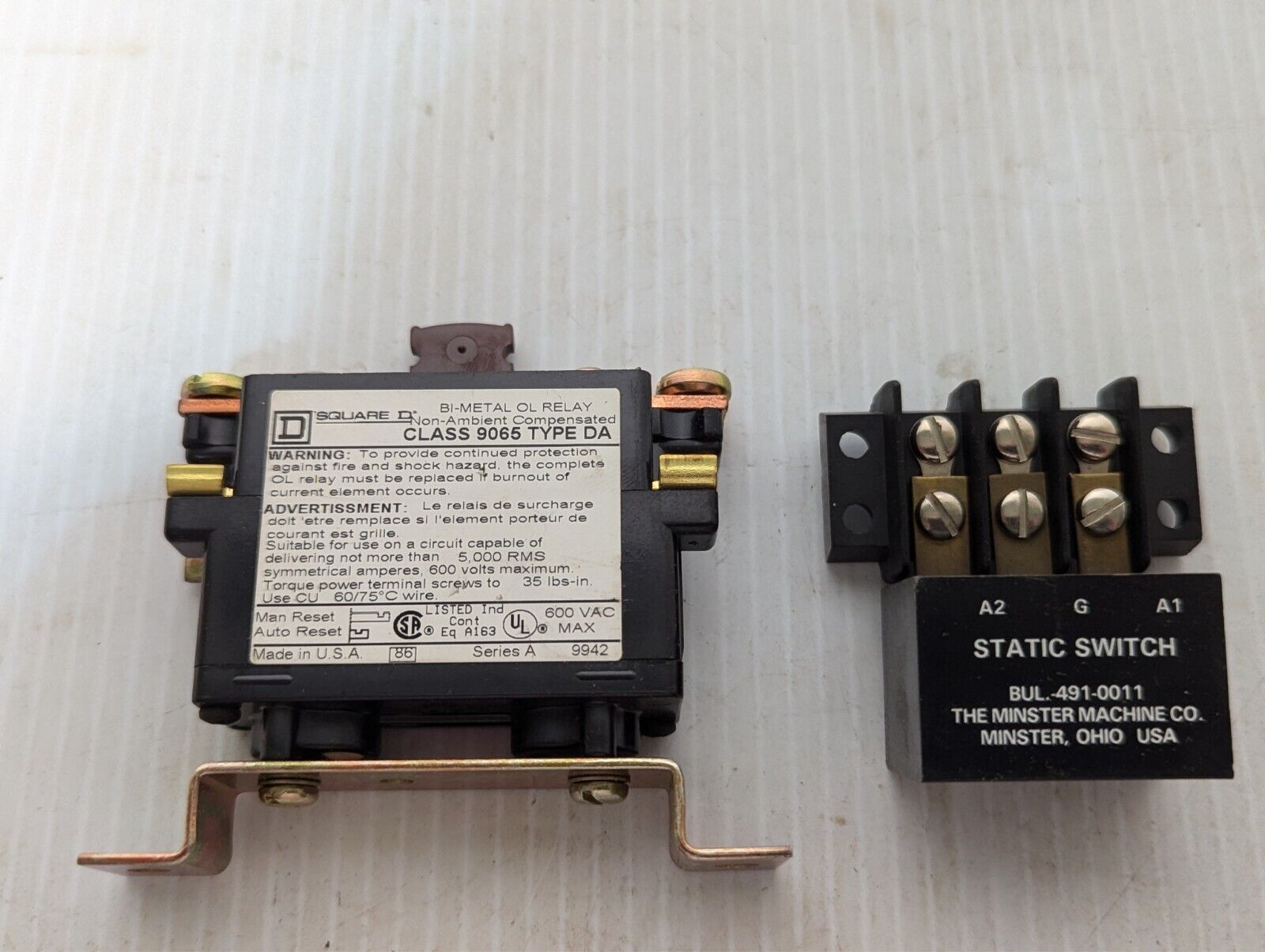 Square D 9065 DA Thermal Overload Relay - Free Shipping+Returns