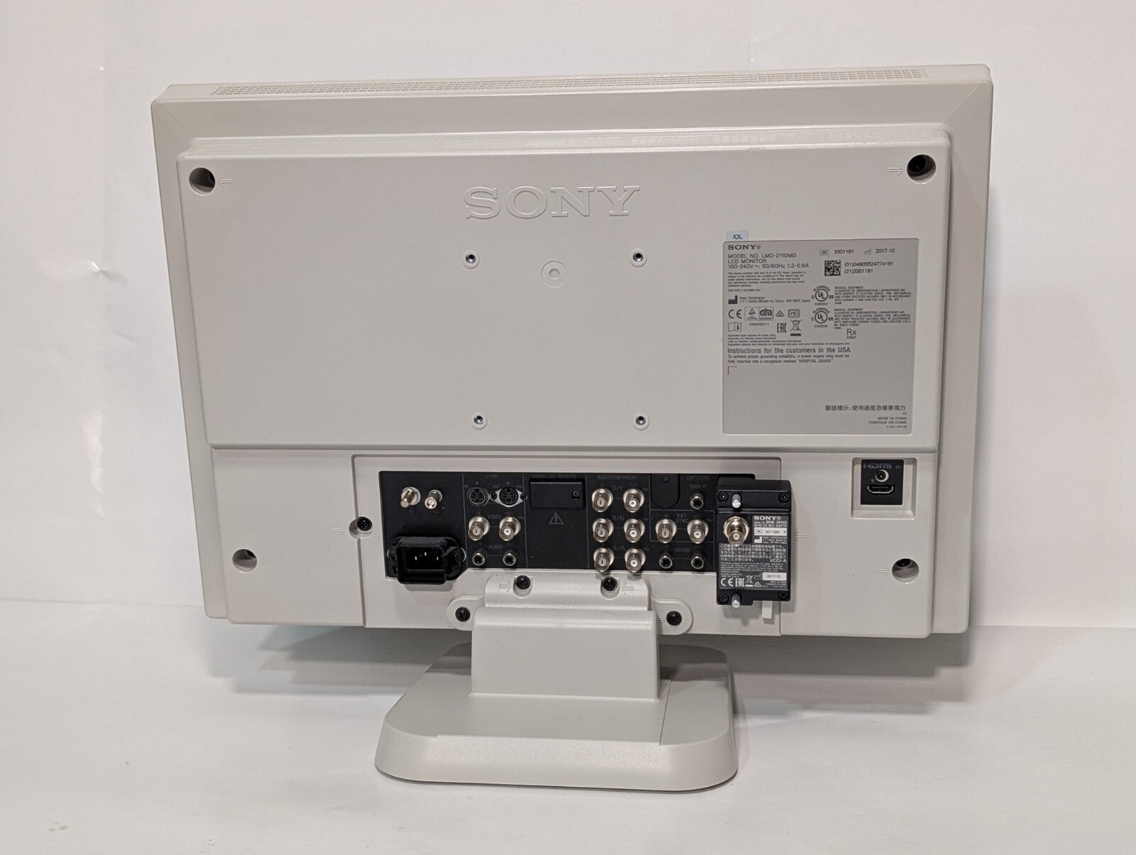 Sony LMD-2110MD LCD Monitor with BKM-341HS HD/SD-SDI Input Adaptor 100-240VAC