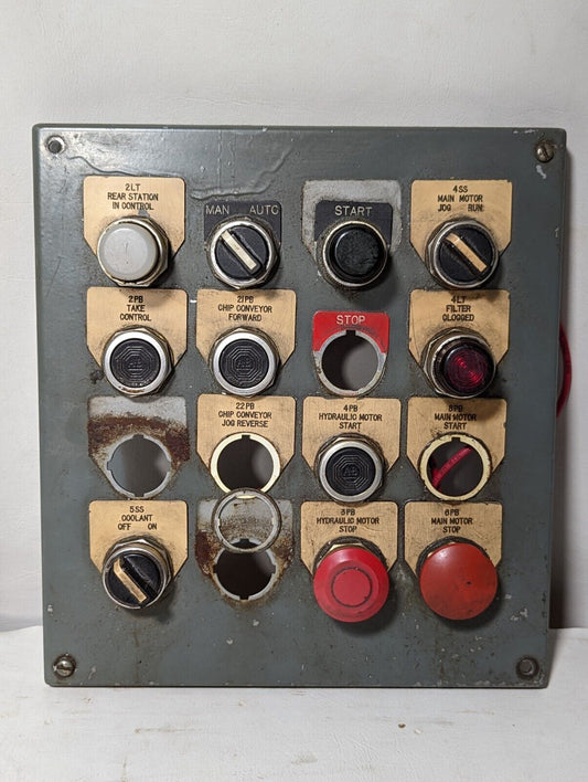 16 button pushbutton panel, Allen-Bradley pushbuttons/selectors x12, no back