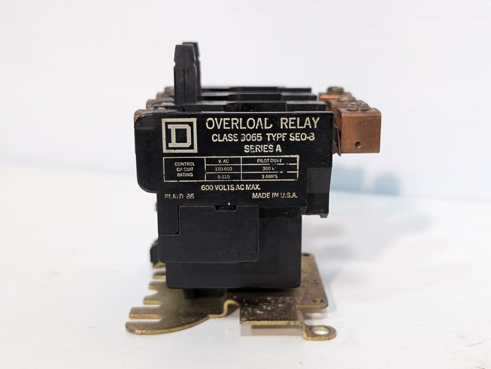Square D Class 9065 Type SEO-8 Series A Overload Relay 600VAC