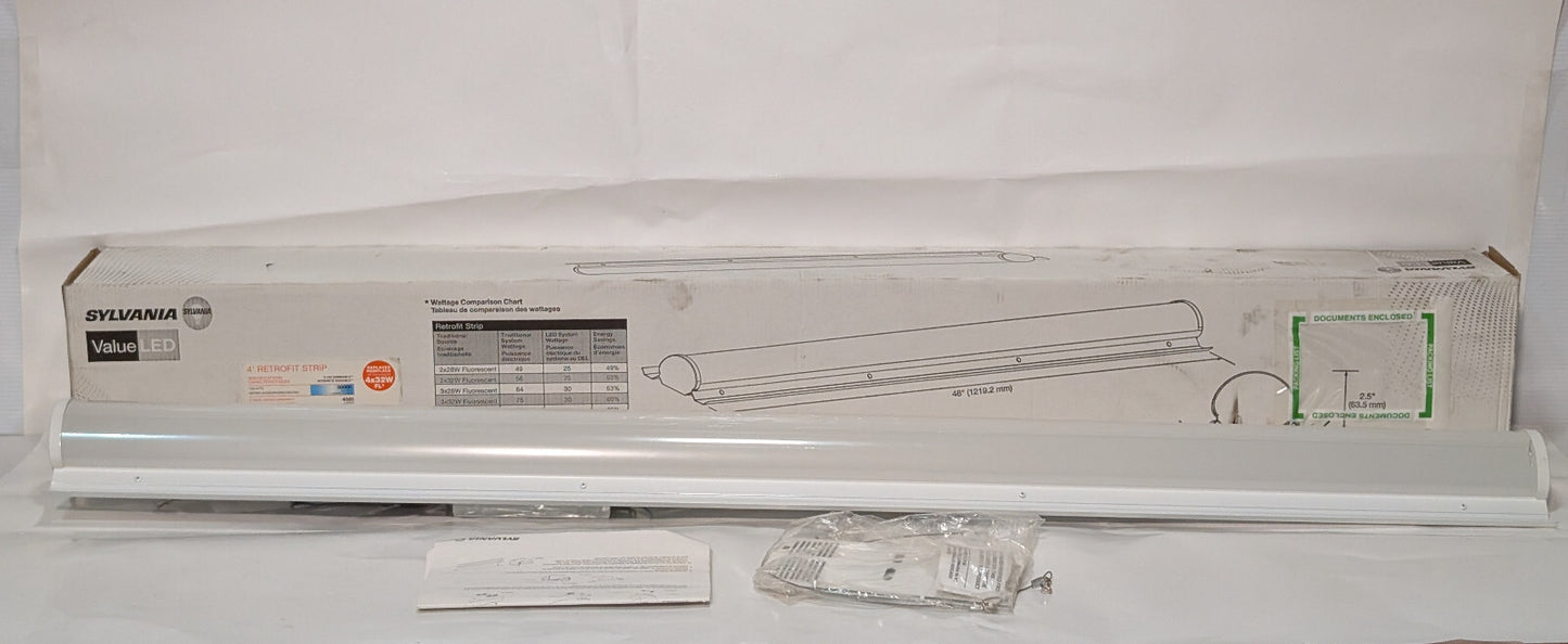 Sylvania 4' Retrofit Strip, 61476, 5000K Daylight, 0-10V Dimmable, 30W, 120-277V