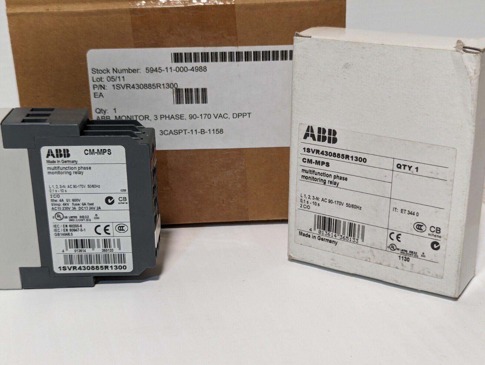 ABB CM-MPS off delay with aux voltage time relay 1svr430885r1300 - Free Shipping