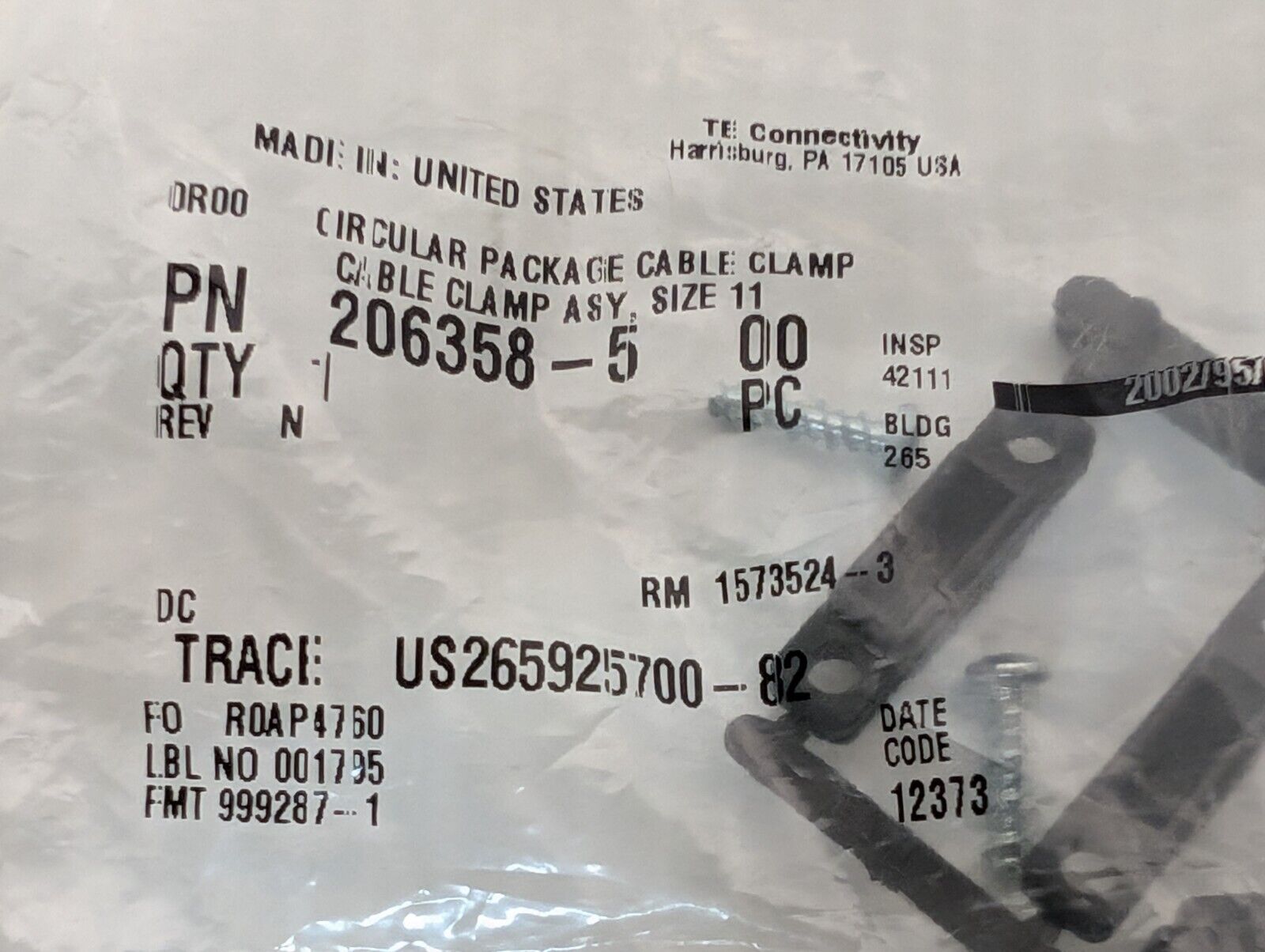 Lot of 3 TE 206358-5 Cable Clamp CPC Connector Kit Size 11 - Free Shipping