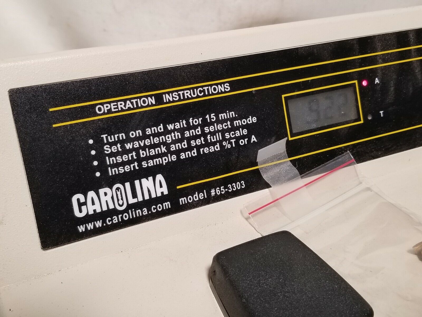 Carolina digital spectrophotometer, model #65-3303, 653303