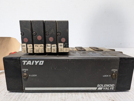 Taiyo Manifold Block with Four Taiyo USR530-SDT8 Solenoid Valves - Free Shipping
