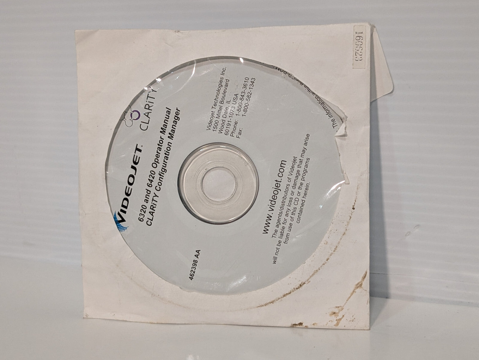 Videojet 6320 & 6420 Clarity Configuration Manager Software, Operator Manual CD