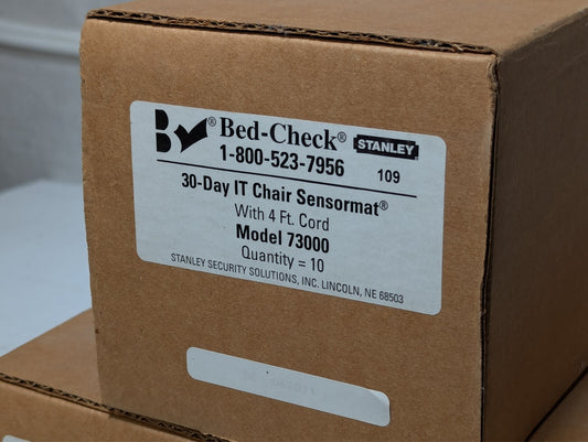 (Box of 10) Stanley BedCheck 73000 30-Day IT Chair Sensormat, With 4 Ft. Cord