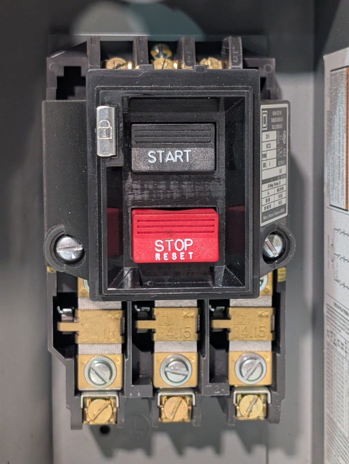 Square D 2510 MCA3 Manual Motor Starter in Enclosure, Non-Reversing, 27A, 3 Pole