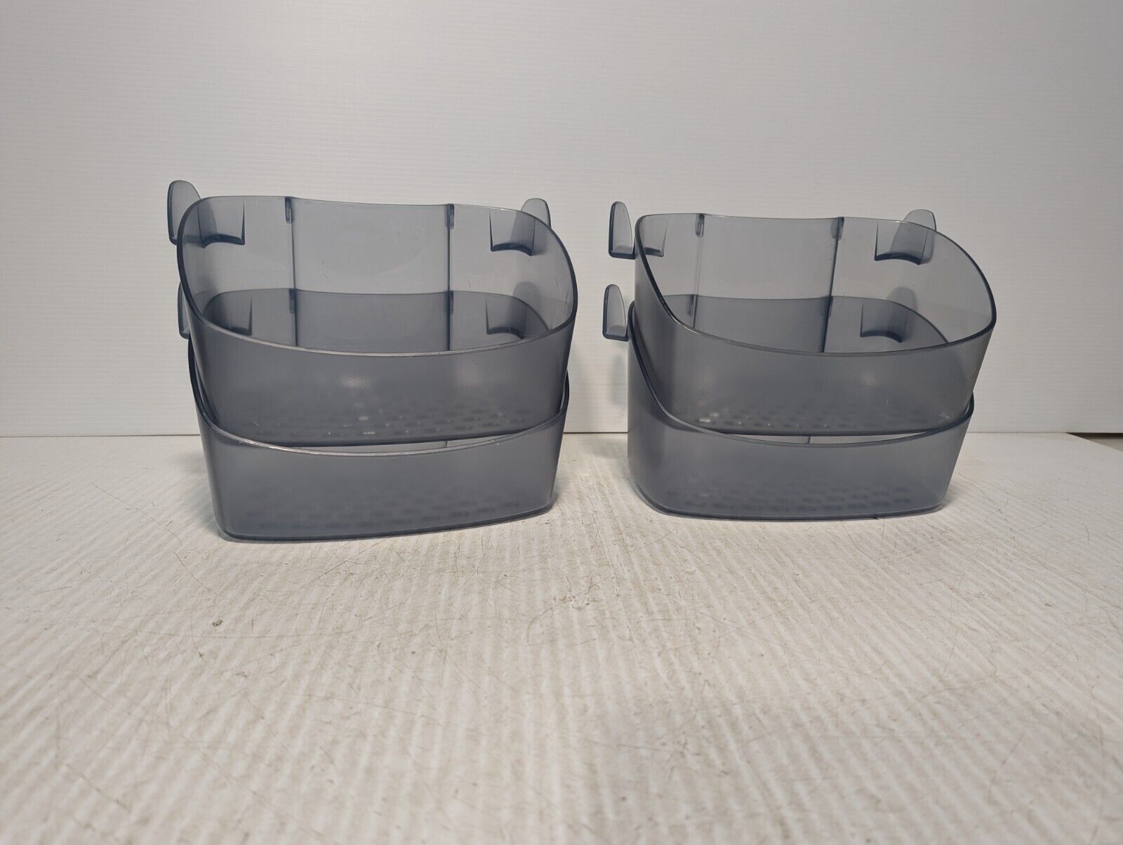 Lot of 4 Plastic Medical Pole Mount Baskets, Color: Smoky Gray - Free Shipping