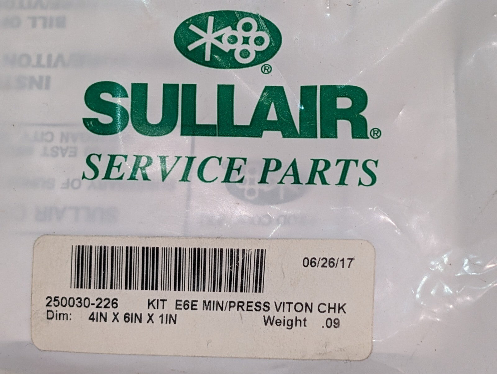 Sullair 250030-226 E6E Minimum Pressure Valve Kit Viton Check