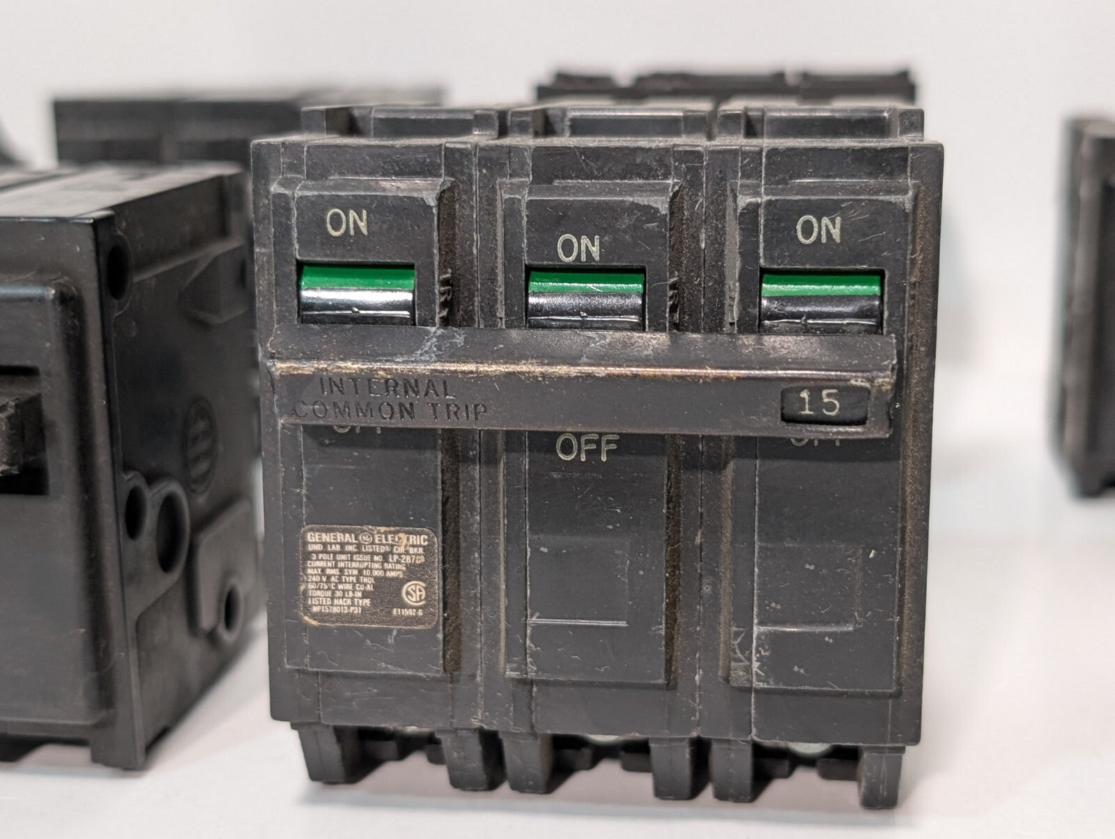 (8) 3-Pole Circuit Breakers, Assorted Amperages and Brands, See Photos