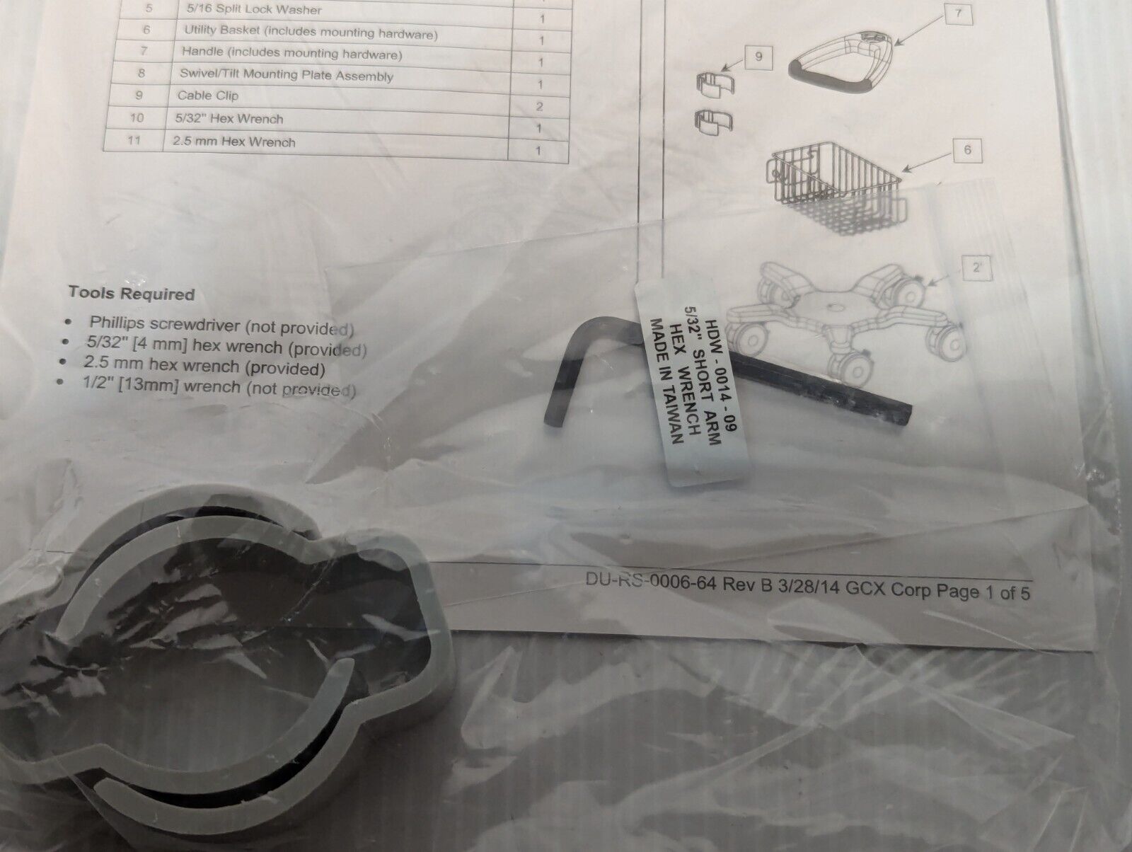 GCX RS-0006 Polymount Roll Stand Kit w/ Mounting Plate Handle Basket - Free Ship