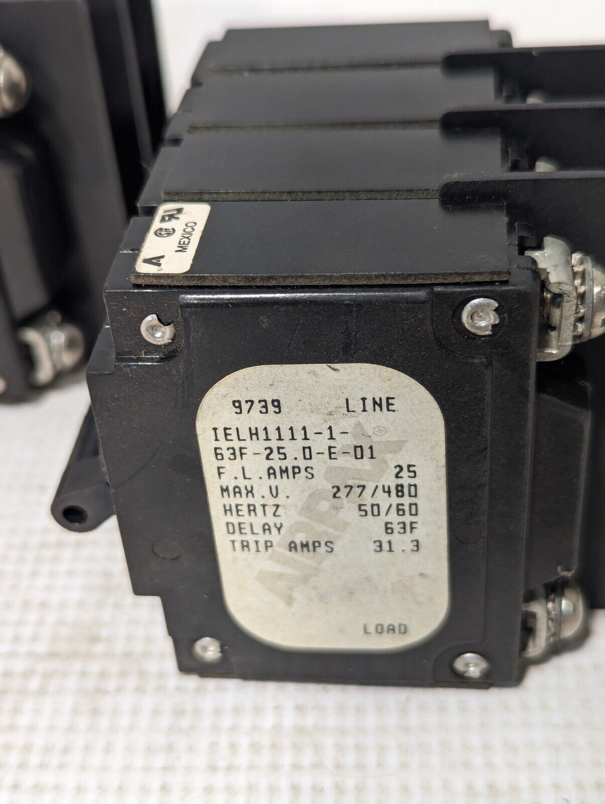 Airpax IELH1111-1-63F-25.0-E-01 Circuit Breaker, 25A, 277/480V, 4-pole