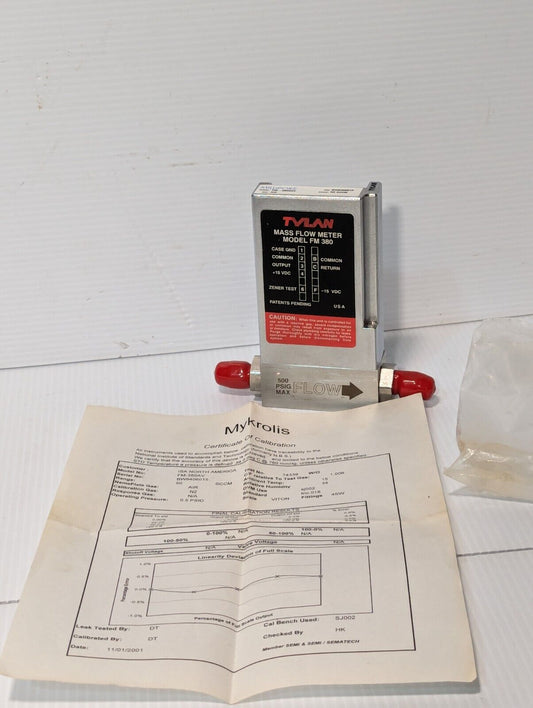 Tylan Millipore FM-380SAV mass flow transducer for air, 50 SCCM - Free Shipping