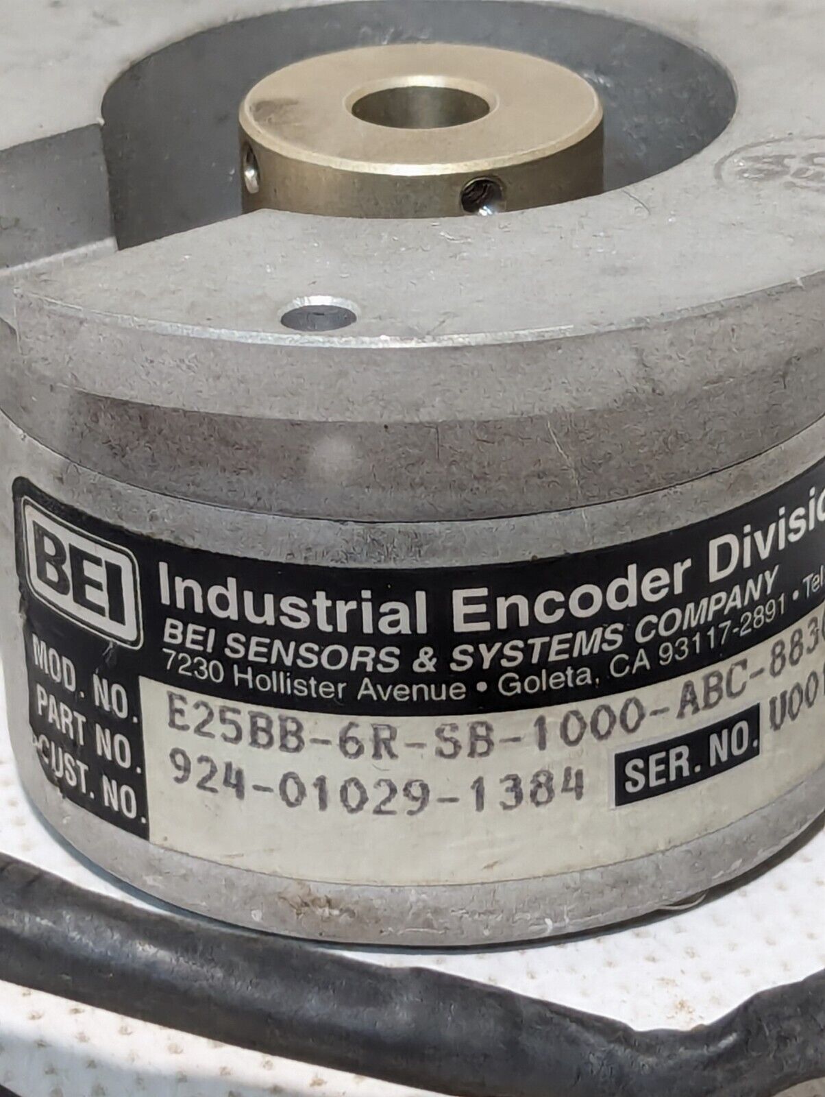 BEI Industrial 924-01029-1384 Encoder, Model: E25BB-6R-SB-1000-ABC-8830-LED-SC18