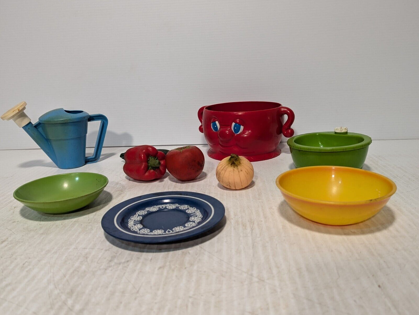 Kids Plates and Bowls, Fake Fruits, Miniature Watering Pot - Free Shipping