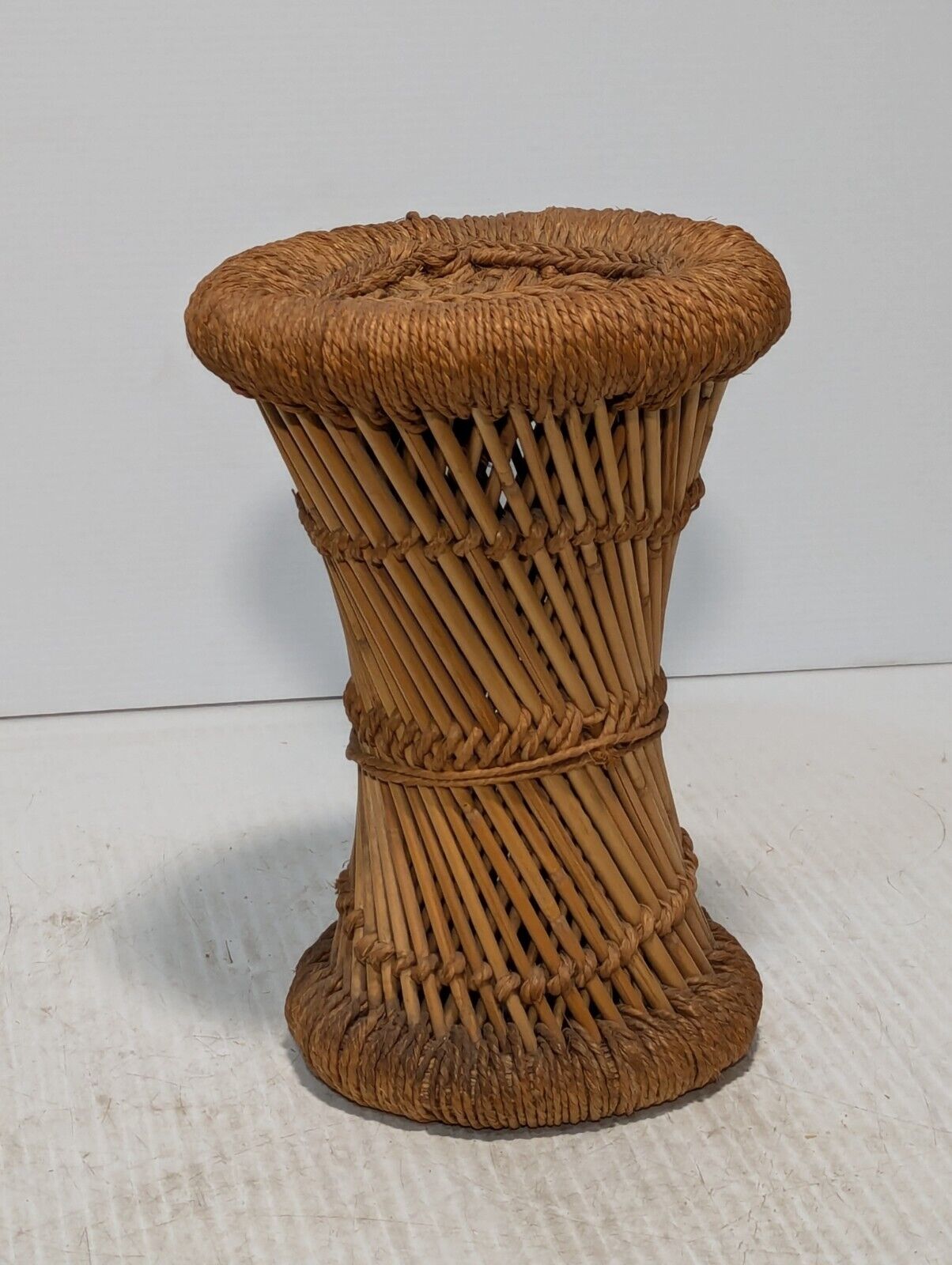 Wicker Hand Woven Vase Style Basket, Light Brown, 13(H) X 8(W)IN - Free Shipping