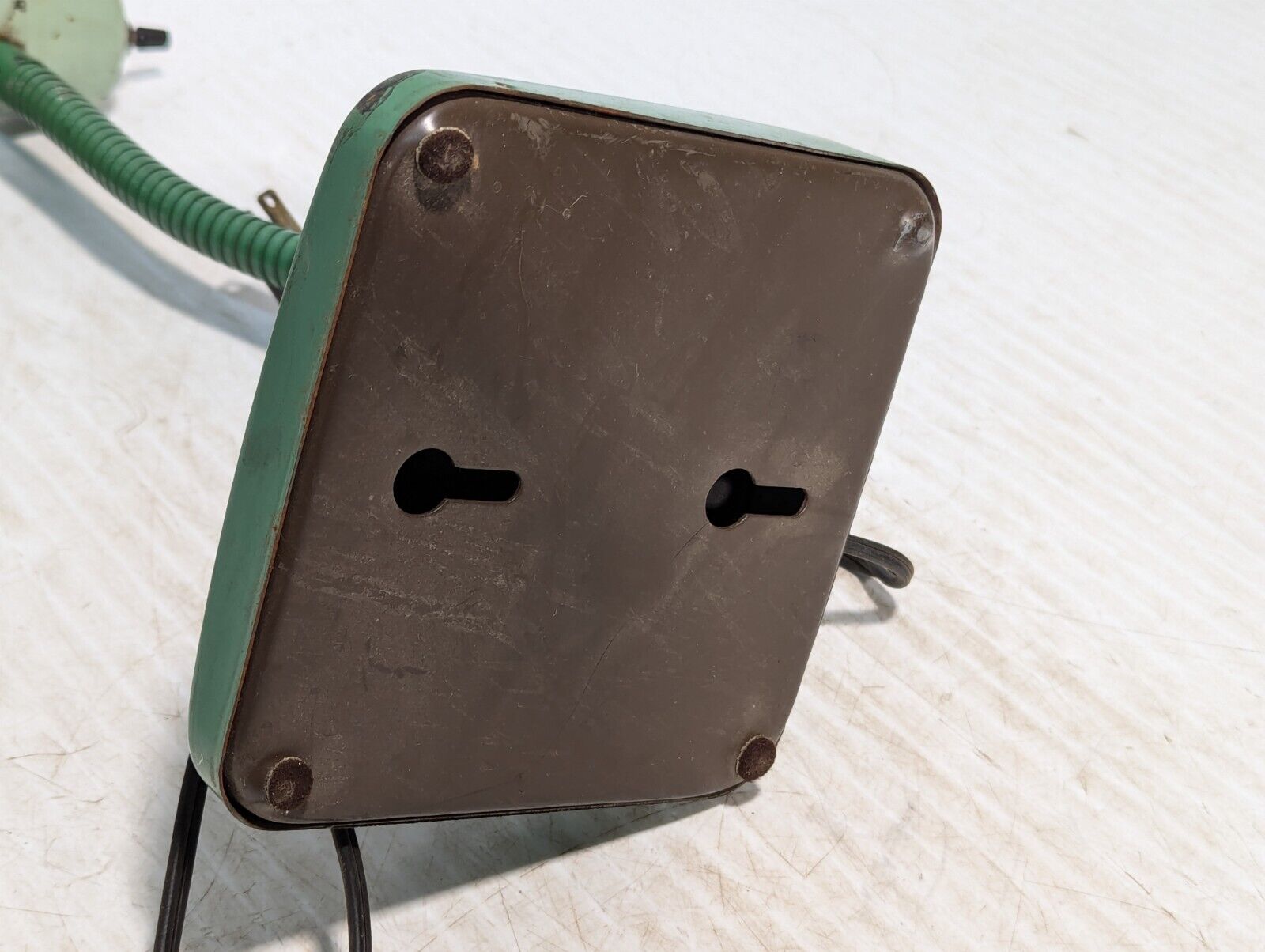 Vintage /DESK TABLE/ Gooseneck Lamp Metal Base, Glacial Green - Free Shipping