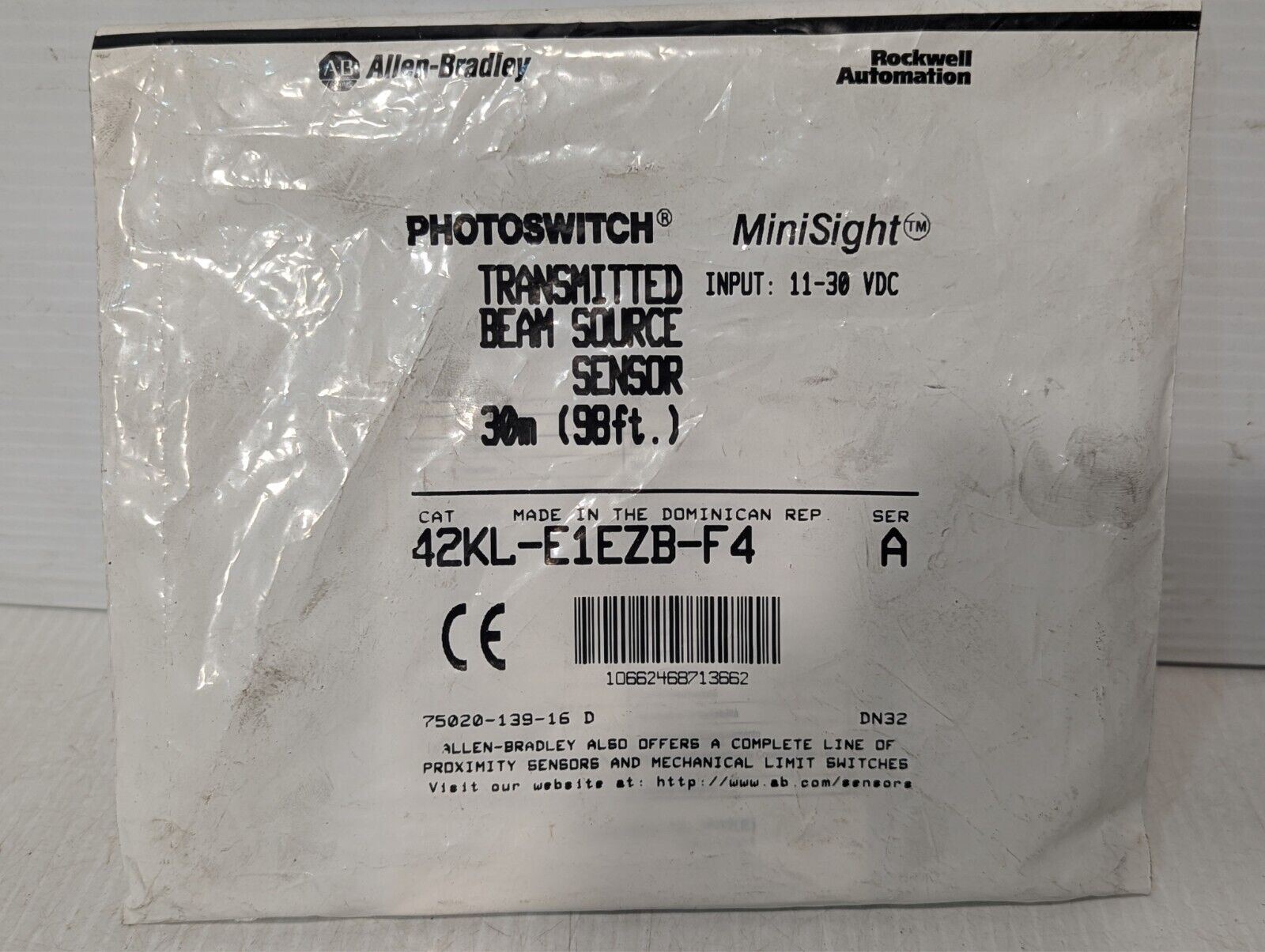 Allen Bradley 42KL-E1EZB-F4 Photoswitch Photoelectric Sensor 11-30VDC-Free Ship