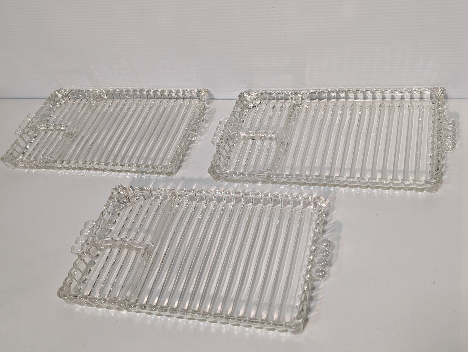 Vintage Mid Century Hazel Glass Atlas Party, TV, Snack, Smoke Rolling, Ash Tray
