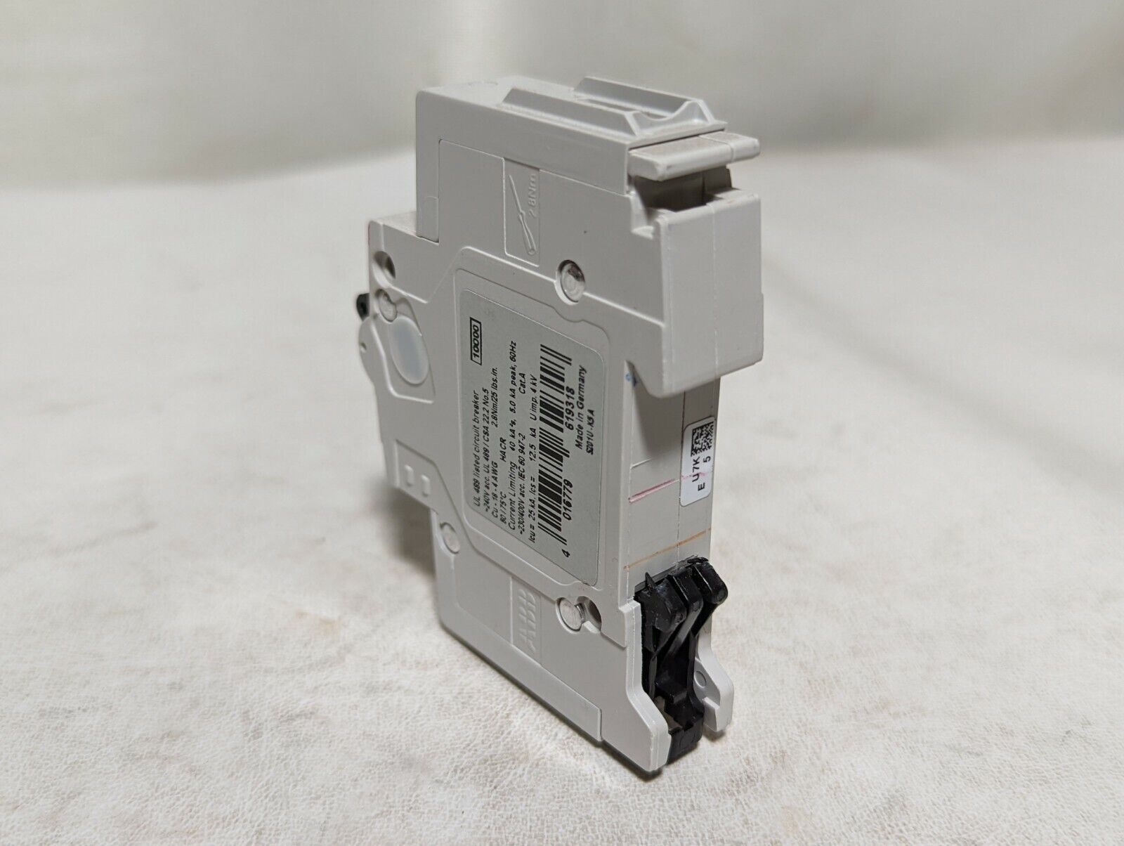 ABB S201U-K5A, 5 amps, 240VAC, 50/60Hz, 1 pole circuit breaker