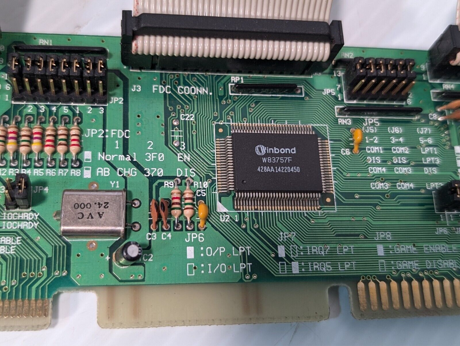 Winbond VLB dual IDE FDD Serial I/O controller Vesa Local Bus PTI-255W V1.2