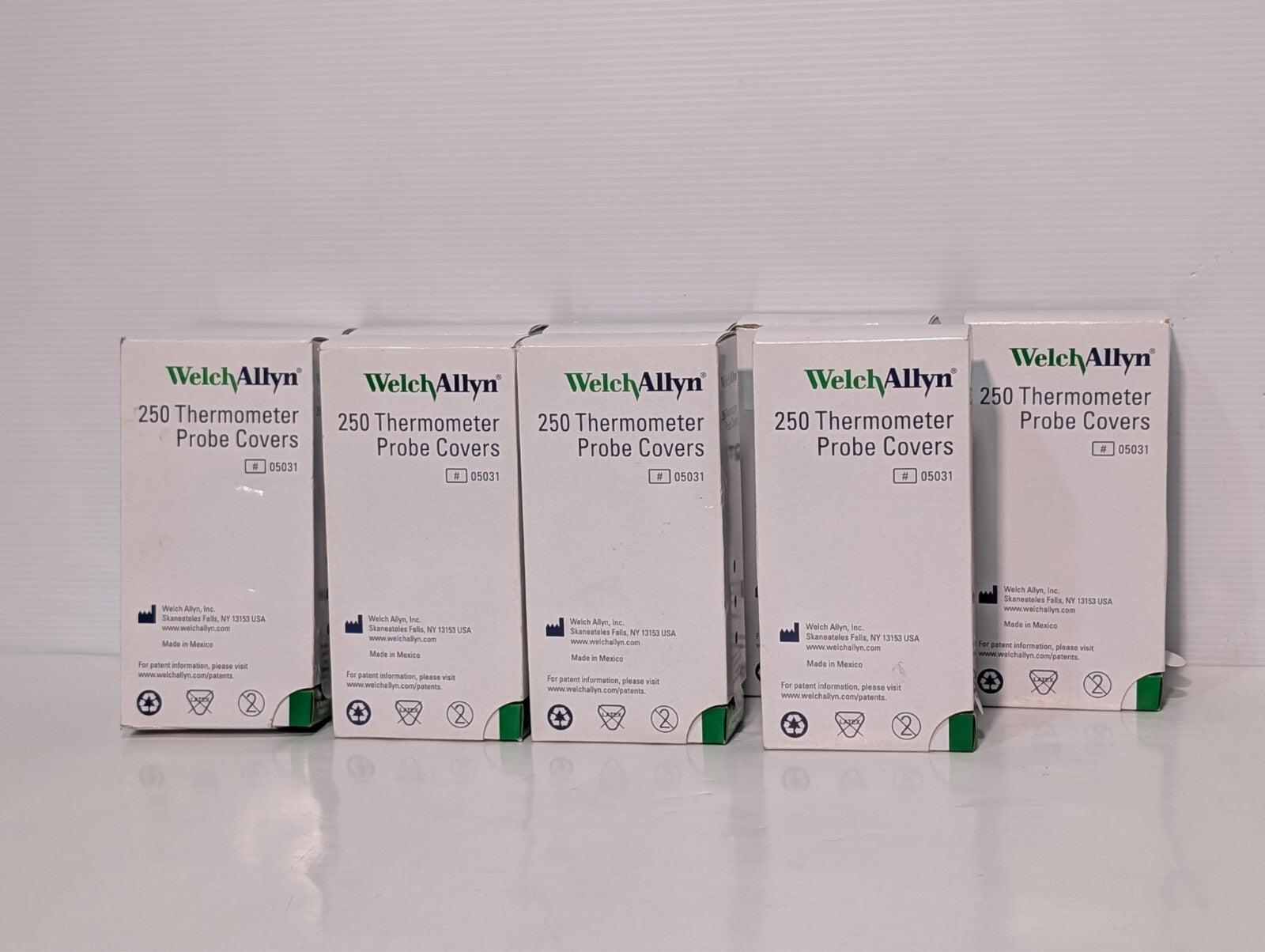 (1500) Welch Allyn 05031 Thermometer Probe Covers, 6 Boxes of 250, 5 + 1 Boxes