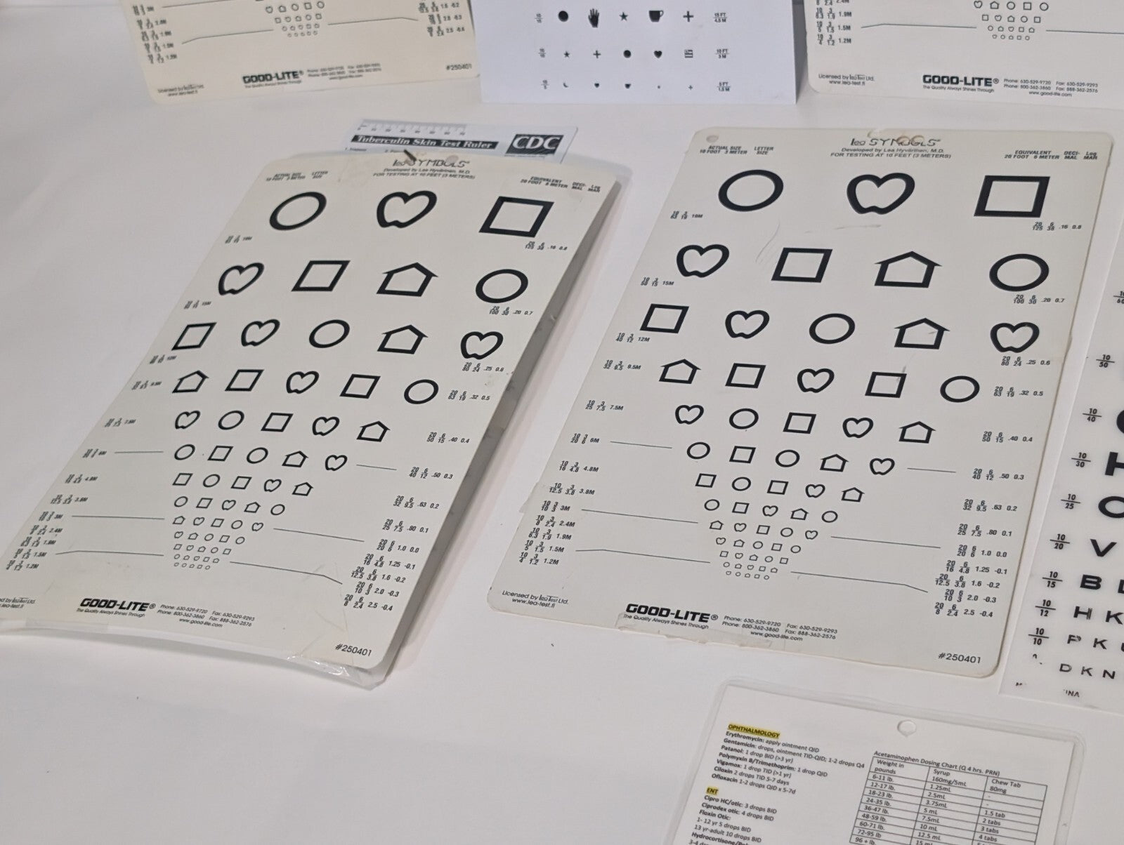 [10] Eye Test Vision Poster Chart Assorted Standard Letters Shapes Symbols Child