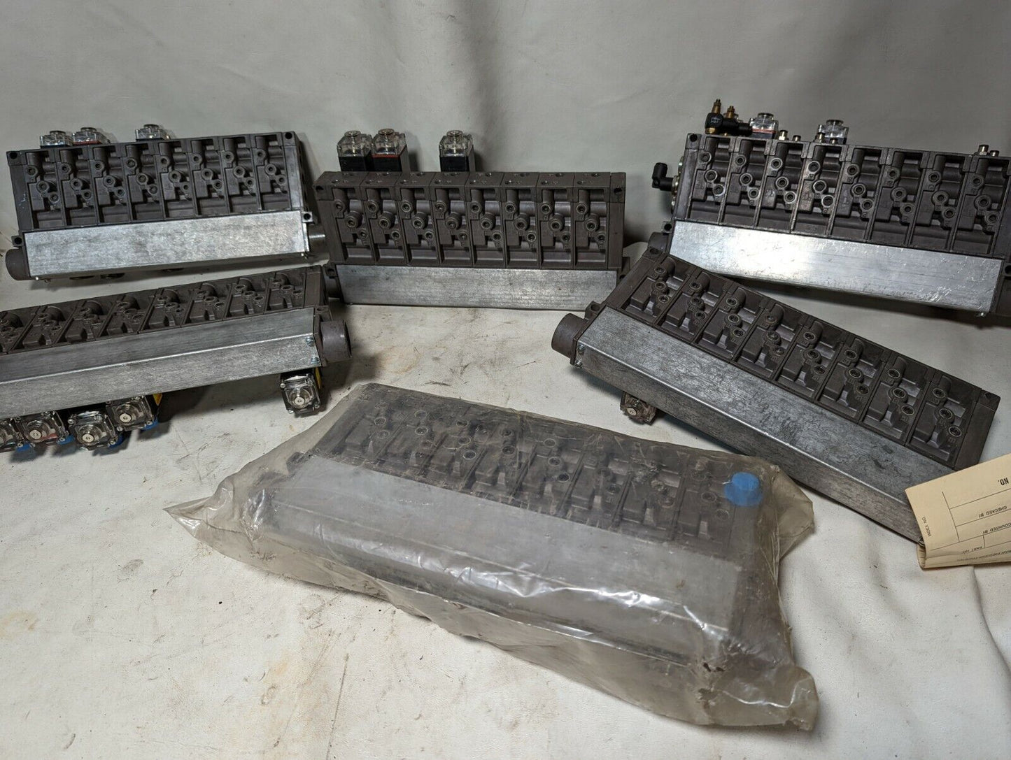 Numatics Manifold w/8-blocks, assorted valves as pictured - Free Shipping