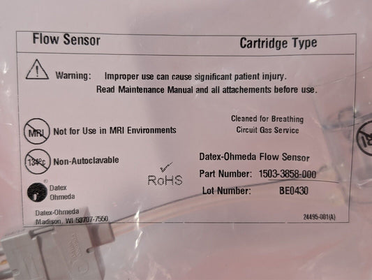 (1) NEW Datex Ohmeda Flow Sensor Part # 1503-3856-000 OEM