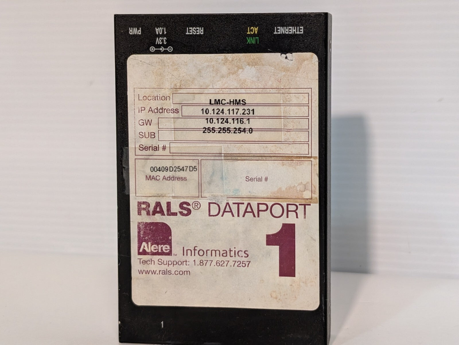 Abbott RALS Dataport1 POCT Device Server, Ethernet, Power Adapter, Peripherals